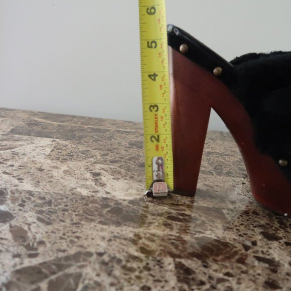 Lauren Ralph Lauren Mule Clog Faux Fur Heel 9.5 - Picture 14 of 14